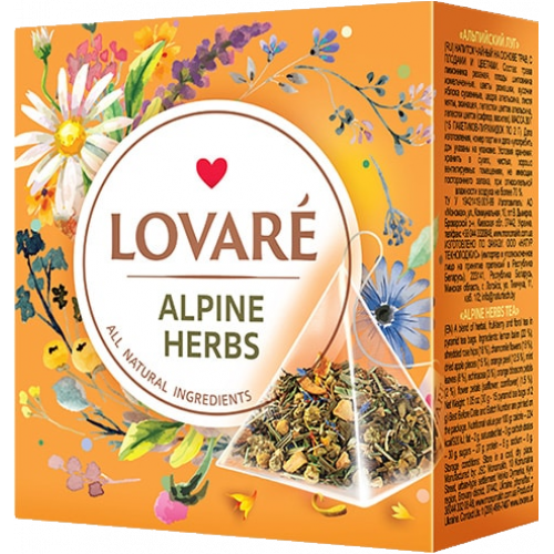 Lovare Alpine herbs exkluzívny čaj v pyramídkach