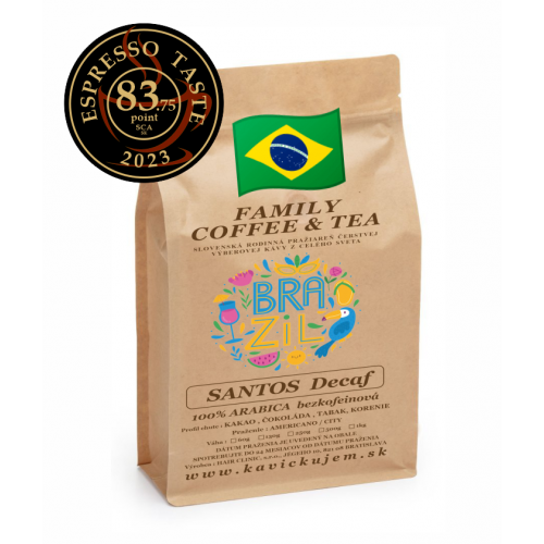 Káva BRAZÍLIA SANTOS DECAF - 200+50g. DR